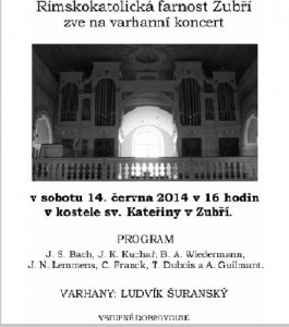 Varhanní koncert  červen 2014