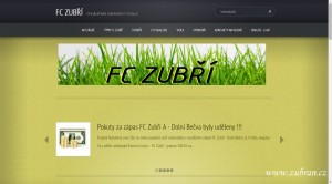 Část úvodní stránky nového webu FC Zubří