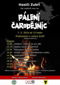 paleni čarodejnic v Zubří 2016 program