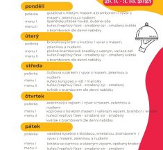 POLEDNÍ MENU V MA ZUBŘÍ