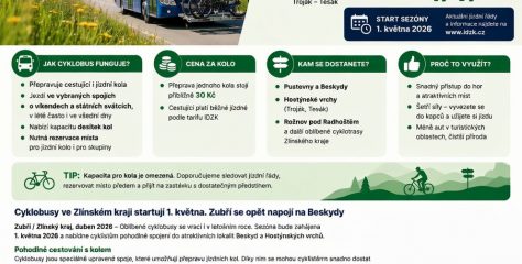 Cyklobusy 2026: Zubří se od května opět stane branou do Beskyd