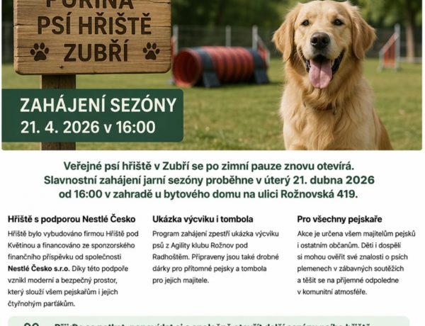Psí hřiště v Zubří zahájí sezónu slavnostní akcí